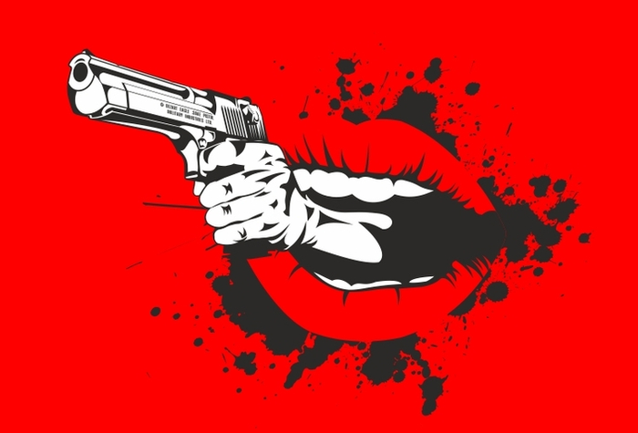 Нарисовано для футболки рок-группы «GunDoses»