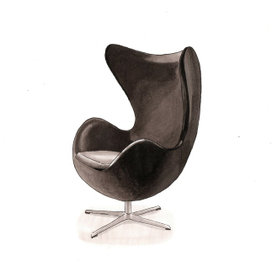чёрное кресло egg