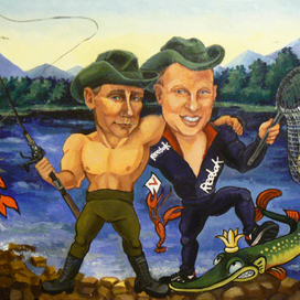 Шарж с ВВП маслом