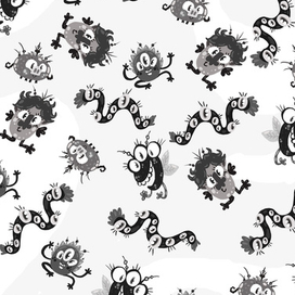 Паттерн на фон для блока к  детской книжка "Кошмарсики 2" изд "Клевер"