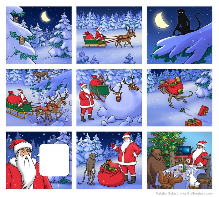 Новогодний комикс для Dell  