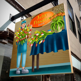 Дизайн персонажа для магазина цветов