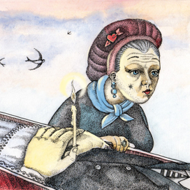 Иллюстрация к стихотворению Н.Болотина "Я тебя поцеловала"