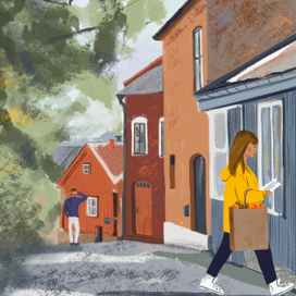 Иллюстрация к книге Юстейна Гордера «Апельсиновая девушка», персональный проект 