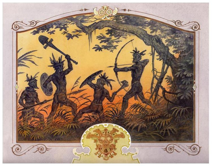 1 форзац к книге СОКРОВИЩА ГОЛУБЫХ ГОР -Э.Сальгари