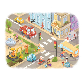 городская улица с машинкаим