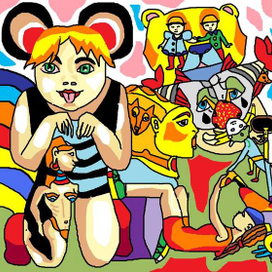 "Девочка и спрятавшийся лис"