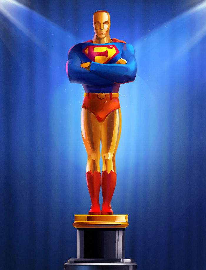 Герой, стилизованный под оскар для проекта unshared.tv