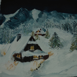 Горы, дома, ёлочки.. Всё