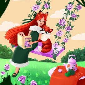 Девочка и лисенок