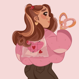 Девушка с кренделем