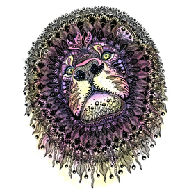 Лев цвета заката