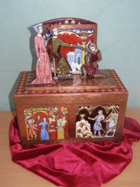 Ларец "Король Артур" эмаль, роспись финифть