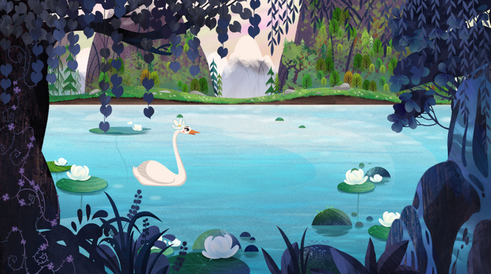 2Д фон для анимационного сериала "Лео и Тиг"