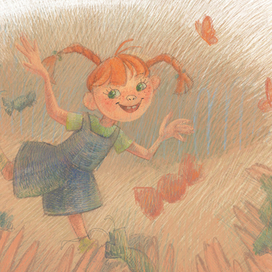 Иллюстрация к повести "Пеппи Длинный Чулок" А. Линдгрен