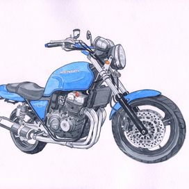 Honda CB400 SF. Рисунок с фотографии.