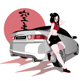 Japanese street racing girl