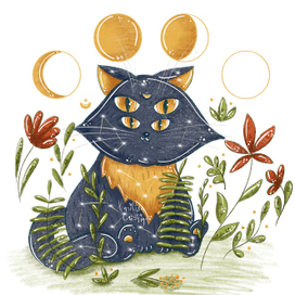 Лунный кот для книги "Тайна дома с синей крышей"