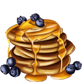 панкейки с черникой