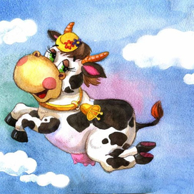 Иллюстрация к сборнику "Куда летит корова?"