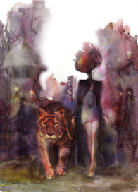 женщина с тигром