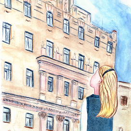 Иллюстрации к книге "Белый Ангел". Девочка возле дома