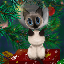 кот в новый год