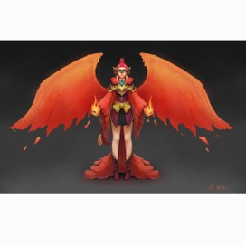 Концепт арт девушка-феникс