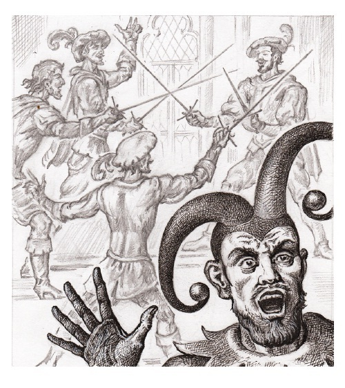 рисунок на обложку  к роману Зевако ШУТ ТРЕБУЛЕ