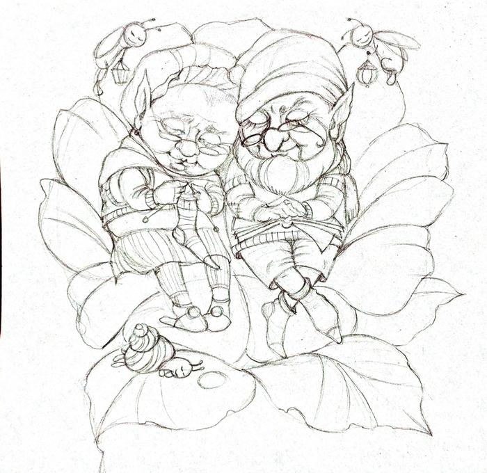 Эскиз. Начало работы. Теплый вечерок