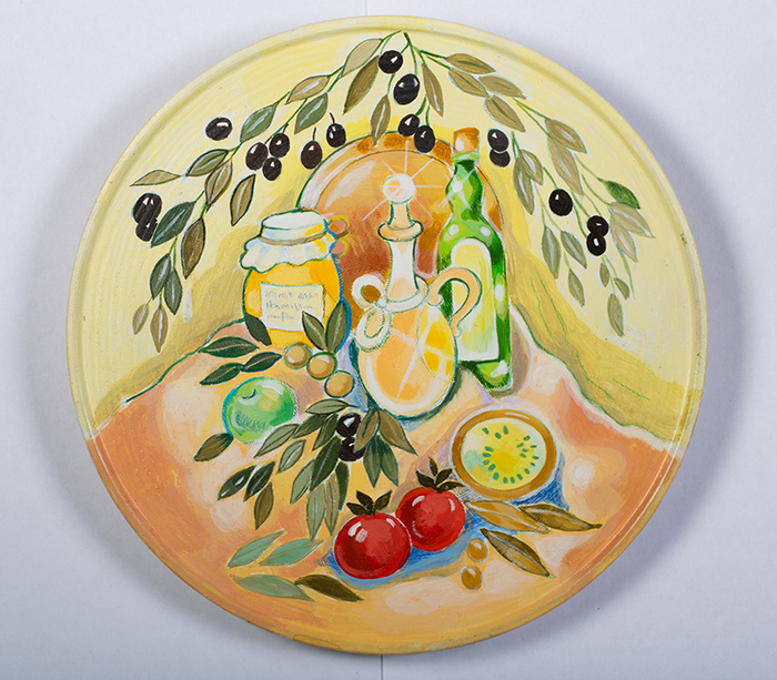 Натюрморт с оливками и помидорами