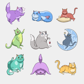 Стикеры "Random funny cats"