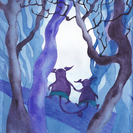 Акварельная  иллюстрация к детской аудиосказке 