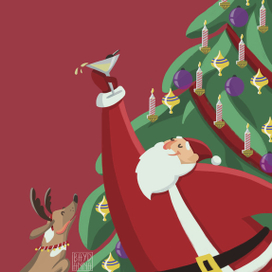 Santa Claus loves Dry Martini 