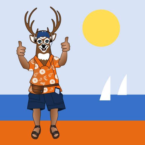 Олень на море