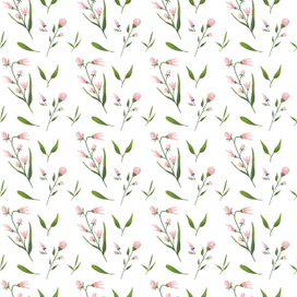 Паттерн с розовыми цветами