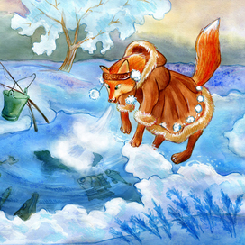 Лиса и Гусик на подледной рыбалке