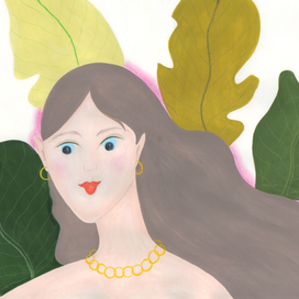 девочка в банановых листьях