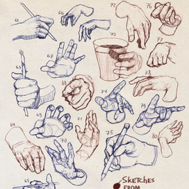 Учебные наброски кистей рук 2