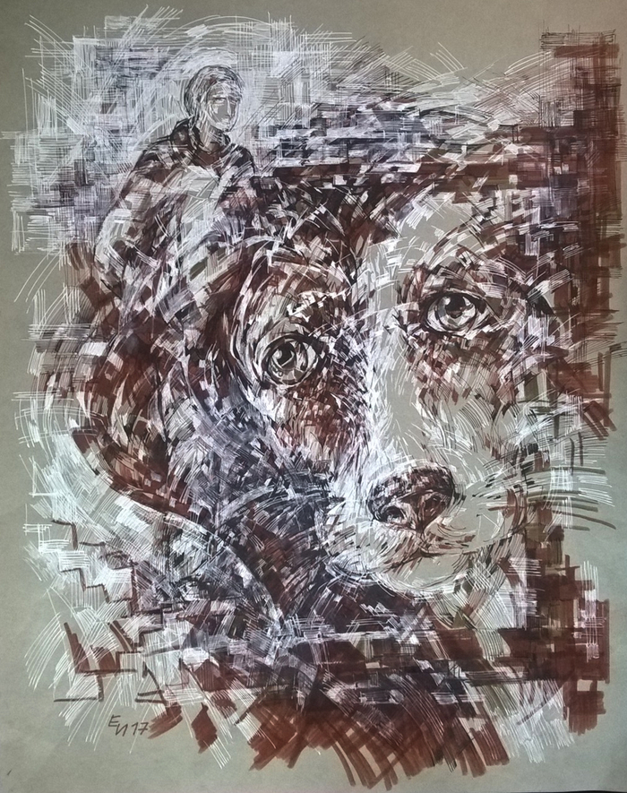 Ожидание. Работа для выставки "Собачья Жизнь"