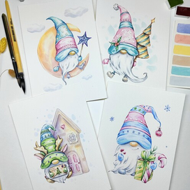 Серия новогодних гномов