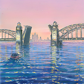 Охтинский мост свободная иллюстрация