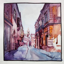 Графическая зарисовка "Улица. Мальта"