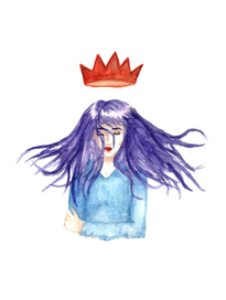 Девушка с фиолетовыми волосами. Корона. 