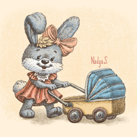 Зайка с коляской