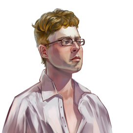 Романтический портрет парня в очках