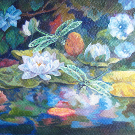 Трепетный полет у белых лилий