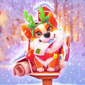 Новогодний корги