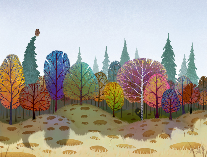 Цветной лес