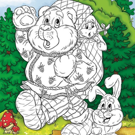 Раскраска: Маша и медведь 